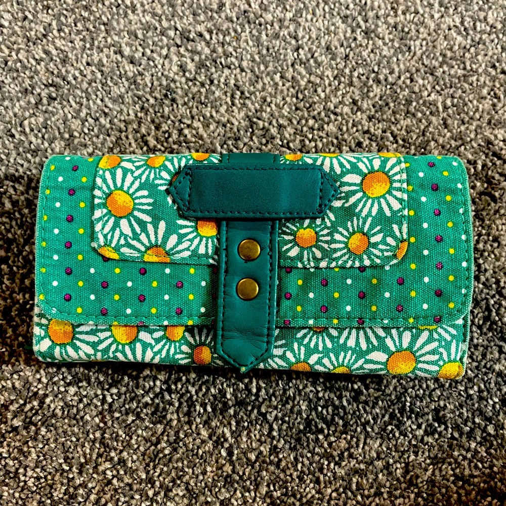 NWT Teal floral canvas wallet for women by Mossimo